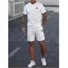 image:imageSOLY HUX Mens Summer 2 Piece Outfit Textured T Shirt and Shorts Set Short Sleeve Casual TracksuitsPlain White