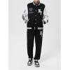 image:imageSOLY HUX Mens Varsity Jacket Color Block Letter Graphic Long Sleeve Baseball Jacket Bomber CoatBlack Letter