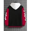 image:imageSOLY HUX Mens Varsity Jacket Color Block Letter Graphic Long Sleeve Baseball Jacket Bomber CoatBlack and Red Letter Graphic