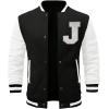 image:imageSOLY HUX Mens Varsity Jacket Color Block Letter Graphic Long Sleeve Baseball Jacket Bomber CoatBlack and White Letter