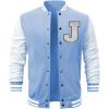 image:imageSOLY HUX Mens Varsity Jacket Color Block Letter Graphic Long Sleeve Baseball Jacket Bomber CoatBlue Letter