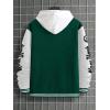 image:imageSOLY HUX Mens Varsity Jacket Color Block Letter Graphic Long Sleeve Baseball Jacket Bomber CoatGreen Letter
