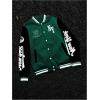 image:imageSOLY HUX Mens Varsity Jacket Color Block Letter Graphic Long Sleeve Baseball Jacket Bomber CoatGreen Letter Graphic