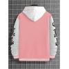 image:imageSOLY HUX Mens Varsity Jacket Color Block Letter Graphic Long Sleeve Baseball Jacket Bomber CoatPink Letter Graphic