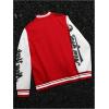 image:imageSOLY HUX Mens Varsity Jacket Color Block Letter Graphic Long Sleeve Baseball Jacket Bomber CoatRed Letter Graphic