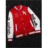 image:imageSOLY HUX Mens Varsity Jacket Color Block Letter Graphic Long Sleeve Baseball Jacket Bomber CoatRed Letter Graphic