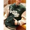 image:imageSOLY HUX Mens Varsity Jacket Graphic Button Down Long Sleeve Baseball Outerwear Coat Preppy ClothesDark Green