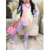 image:imageSOLY HUX Toddler Girls Clothing Sets Tie Dye Long Sleeve Hoodie Sweatshirt Tops and Leggings 2 Piece Fall Winter OutfitsMulticolor