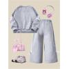 image:imageSOLY HUX Toddler Girls Fall Clothes 2 Piece Set Bowknot Crewneck Sweatshirts and Wide Leg Pants Sports OutfitsLight Grey