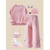 image:imageSOLY HUX Toddler Girls Fall Clothes 2 Piece Set Bowknot Crewneck Sweatshirts and Wide Leg Pants Sports OutfitsPink Bows