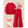 image:imageSOLY HUX Toddler Girls Fall Clothes 2 Piece Set Bowknot Crewneck Sweatshirts and Wide Leg Pants Sports OutfitsRed Bow