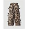 image:imageSOLY HUX Toddler Girls Leopard Bow Pants Y2k Cheetah Print High Waisted Wide Leg Baggy Pants TrousersMulticoloured Leopard