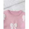 image:imageSOLY HUX Toddler Girls Long Sleeve Sweaters Cute Bow Crew Neck Trendy Fall Sweater Pullover TopsPink Bow