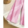 image:imageSOLY HUX Toddler Girls Plaid Gingham Pants Elastic High Waisted Wide Leg Baggy Pants Casual TrousersPink Plaid