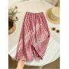 image:imageSOLY HUX Toddler Girls Plaid Gingham Pants Elastic High Waisted Wide Leg Baggy Pants Casual TrousersRed Plaid