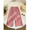image:imageSOLY HUX Toddler Girls Plaid Gingham Pants Elastic High Waisted Wide Leg Baggy Pants Casual TrousersRed Plaid