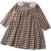 image:imageSOLY HUX Toddler Girls Plaid Gingham Smocked Dress Cute Doll Collar Long Sleeve Babydoll Fall DressesBrown Plaid