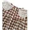 image:imageSOLY HUX Toddler Girls Plaid Gingham Smocked Dress Cute Doll Collar Long Sleeve Babydoll Fall DressesBrown Plaid