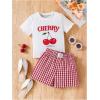 image:imageSOLY HUX Toddler Girls Summer Clothes Short Sleeve Tops and Shorts 2 Piece Set Cute Vacation OutfitsWhite Red Graphic