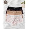image:imageSOLY HUX Womens Lace Boyshort Briefs Floral Mid Rise Underwear Panties Pajama Bottoms 3 PacksBlack White Khaki