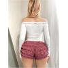 image:imageSOLY HUX Womens Plaid Gingham Ruffle Mini Shorts Y2k Bloomers Elastic Waist Bottoms Micro BoyshortsRed Plaid
