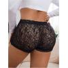 image:imageSOLY HUX Womens Plus Size Floral Lace Boyshorts Underwear High Waisted Sheer Boxer Briefs PantiesBlack