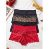image:imageSOLY HUX Womens Plus Size Lace Boyshorts Underwear 3 Pack Leopard Sheer Brief PantiesMulticolor
