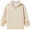 image:imageSOLY HUX Boys Cable Knit Sweater Quarter Zip Pullover Long Sleeve Collared Fall Knit TopPure Apricot