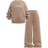 image:imageSOLY HUX Cute Clothes for Girls Sweatsuit Sets Crewneck Casual Sweatpants 2 Piece Outfits Sweatshirt and PantsKhaki La