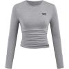 image:imageSOLY HUX Girls Bow Graphic Tees Y2k Ruched Long Sleeve Crew Neck T Shirt Cute Fall TopsLight Grey Bow