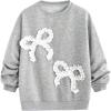 image:imageSOLY HUX Girls Cute Bow Sweatshirt Long Sleeve Crewneck Casual Trendy Fall Pullover TopsLight Grey Bow
