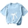 image:imageSOLY HUX Girls Graphic Tees Bow Print Short Sleeve Crewneck T Shirt Drop Shoulder Casual Summer TopsBlue Bow