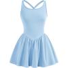 image:imageSOLY HUX Girls Tennis Dresses Summer Sleeveless Workout Golf Mini Dress with Built in ShortsLight Blue