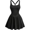 image:imageSOLY HUX Girls Tennis Dresses Summer Sleeveless Workout Golf Mini Dress with Built in ShortsPure Black