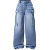 image:imageSOLY HUX Girls Wide Leg Jeans High Waisted Baggy Denim Pants Casual StreetwearBlue Bow