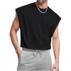image:imageSOLY HUX Mens Cap Sleeve Tank Tops Crewneck Loose Casual Workout Gym Sleeveless Muscle Shirts for MenPure Black