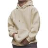 image:imageSOLY HUX Mens Drawstring Loose Hoodie Vintage Drop Shoulder Sweatshirt with Pockets StreetwearPure Apricot