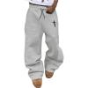 image:imageSOLY HUX Mens Graphic Baggy Sweatpants Y2k Gothic Cross Print Elastic Waist Loose Pants StreetwearLight Grey Cross