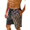 image:imageSOLY HUX Mens Leopard Swim Trunks Cheetah Print Drawstring Waist Bathing Suit Beach Board ShortsMulticoloured Leopard