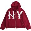 image:imageSOLY HUX Mens Letter Graphic Zip Up Hoodie Sweatshirt Long Sleeve Drop Shoulder Casual Jacket with PocketBurgundy Letter