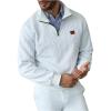 image:imageSOLY HUX Mens Quarter Zip Up Sweatshirts Mock Neck Pullover Hoodies Long Sleeve Cable Knit TopsPure White
