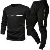 image:imageSOLY HUX Mens Tracksuits Sports 2 Piece Outfits Long Sleeve Sweatshirts Joggers Fall Clothes ActivewearBlack Letter