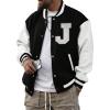 image:imageSOLY HUX Mens Varsity Jacket Color Block Letter Graphic Long Sleeve Baseball Jacket Bomber CoatBlack and White Letter