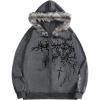 image:imageSOLY HUX Mens Y2k Grunge Zip Up Hoodie Sweatshirts Gothic Fur Hooded Jacket StreetwearGrey Graphic Print