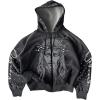 image:imageSOLY HUX Mens Y2k Zip Up Hoodie Rhinestone Sparkly Graphic Hooded Sweatshirt Jacket Grunge StreetwearBlack Graphic
