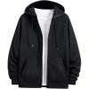 image:imageSOLY HUX Mens Zip Up Hoodies Classic Hooded Sweatshirt Jacket with Pocket Fall OutfitPlain Black