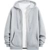 image:imageSOLY HUX Mens Zip Up Hoodies Classic Hooded Sweatshirt Jacket with Pocket Fall OutfitPlain Grey