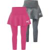 image:imageSOLY HUX Toddler Girls 2 Piece Leggings with Skirts Bow Print Elastic High Waisted Athletic Workout Skinny PantsHotpink and Grey