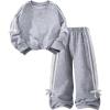image:imageSOLY HUX Toddler Girls Fall Clothes 2 Piece Set Bowknot Crewneck Sweatshirts and Wide Leg Pants Sports OutfitsLight Grey