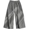 image:imageSOLY HUX Toddler Girls Plaid Gingham Pants Elastic High Waisted Wide Leg Baggy Pants Casual TrousersBlack Plaid
